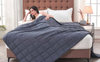 1pc, Weighted Blanket (60''x80'',12lbs,15lbs, 20lbs, Queen Size Dark Grey) for Adults, High Breathability Heavy Blanket, Soft Material with Premium Glass Beads