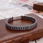 Men's Sterling Silver Fashion Distressed Key Bracelet Pi-Mart