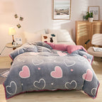 Plush Thick Snowflake Duvet Cover Single Piece Flannel Pi-Mart