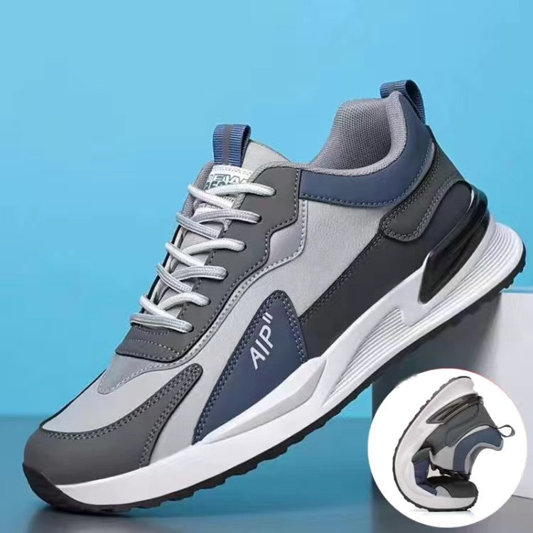 Casual Men's Shoes Soft Sole Color-block Lace-up Sneakers Versatile Trendy Running Sports Shoes Pi-Mart