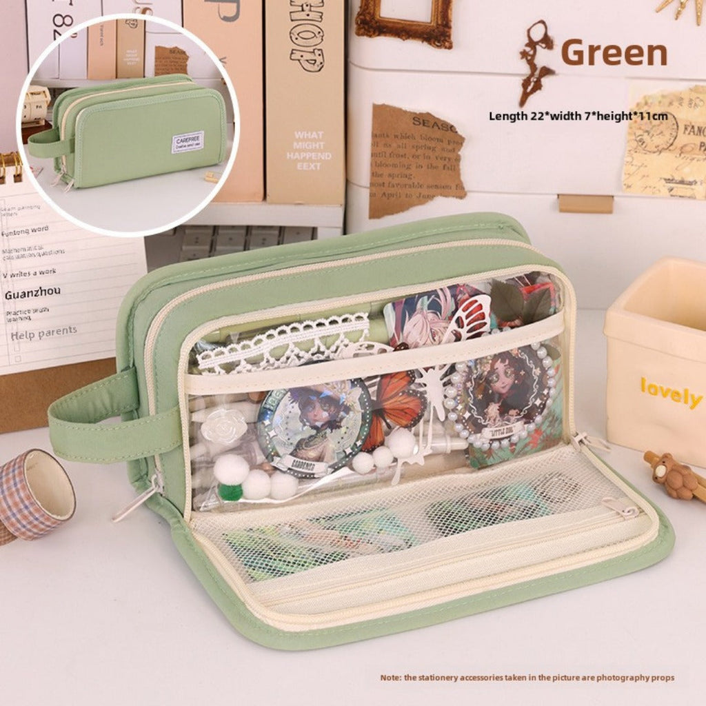 Simple Pencil Case Large Capacity – Dirt-Resistant Transparent Stationery Box for Primary School Students, Ideal Pencil Case