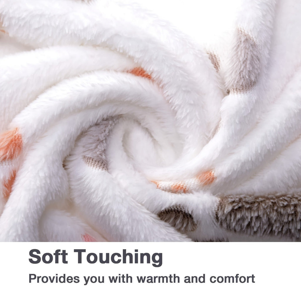 1pc Cozy Pet Blanket with Paw Print Design - Soft Fleece Dog & Cat Mat, Warm Sofa Bed Cushion Cover for Puppy Comfort & Snuggle Time