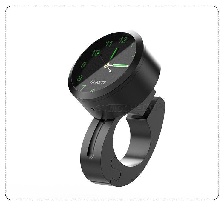 7/8" Universal Motorcycle Handlebar Watch Bike Hand Grip Bar Mount Dial Clock Motorcycle Handlebar Watch  Mount Clock Glow Mount Clock Dial Watch Fit  Waterproof For Scooter Bicycle Motor ATV Stevvex