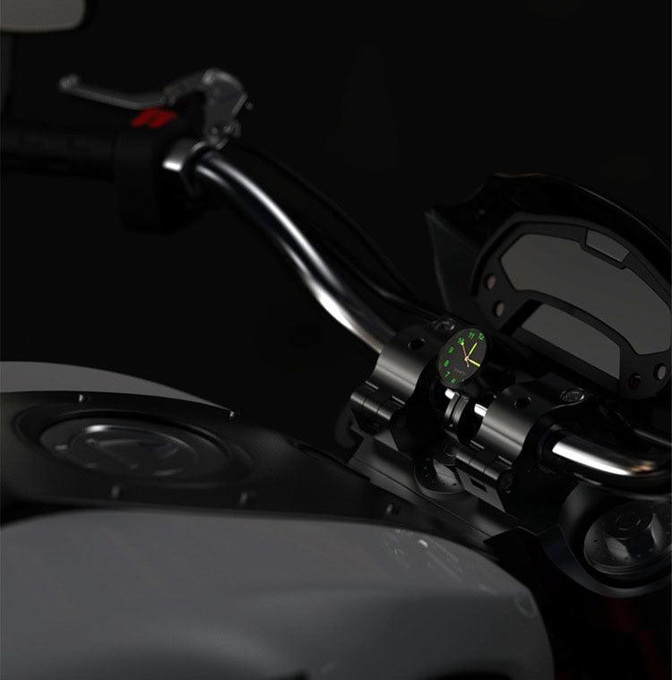 7/8" Universal Motorcycle Handlebar Watch Bike Hand Grip Bar Mount Dial Clock Motorcycle Handlebar Watch  Mount Clock Glow Mount Clock Dial Watch Fit  Waterproof For Scooter Bicycle Motor ATV Stevvex