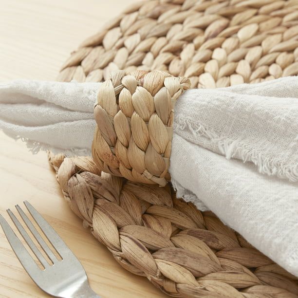Better Homes & Gardens Natural Water Hyacinth Napkin Rings, Set of 4 EasyOptionXY LLC