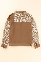 Leopard Print Drop Shoulder Jacket with Button-Up Closure Beautiful Unique Design Winter Jacket Stevvex