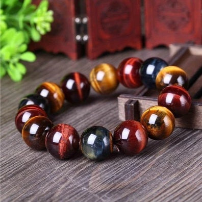 Tiger Eye Bracelet Natural Crystal Stone Buddha Bead Bracelet Pi-Mart