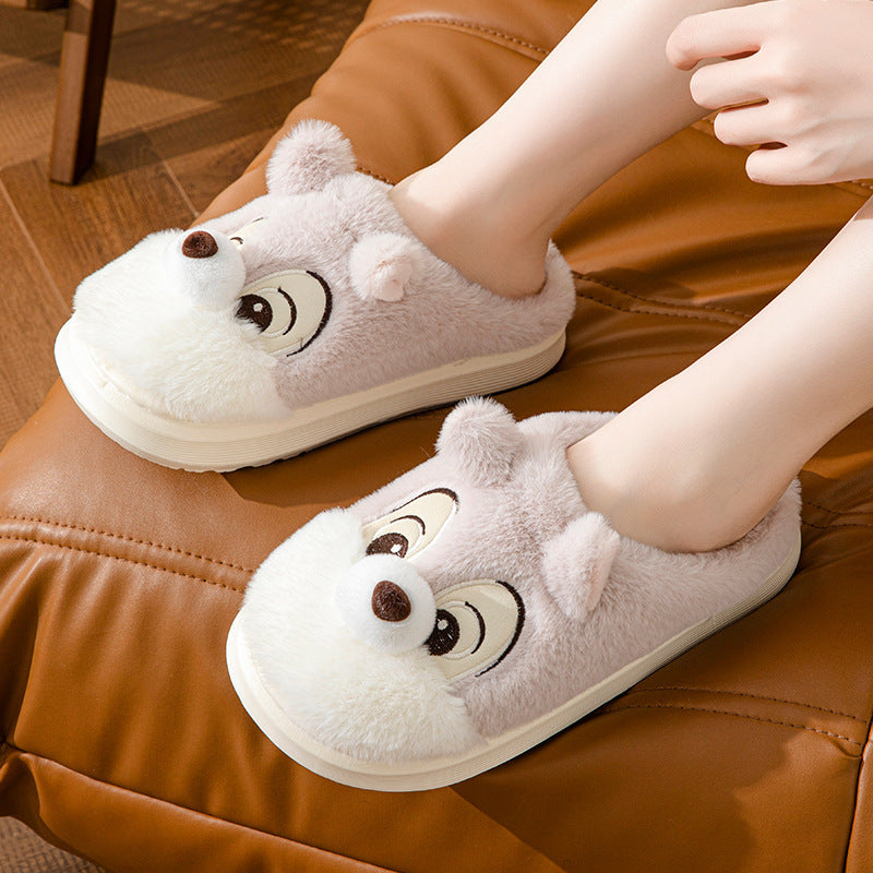 Cute Squirrel Home Decor Slippers Home Warm Pi-Mart