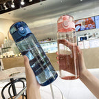 780ml Bottle For Drink Plastic Leak Proof Sports Bottles Shaker Water Bottle Drinkware BPA Free Sports Water Bottle Outdoor Water Bottle with Straw Plastic Portable Water Bottle Camping Bike Bottle Kitchen Tools Drink Water Stevvex