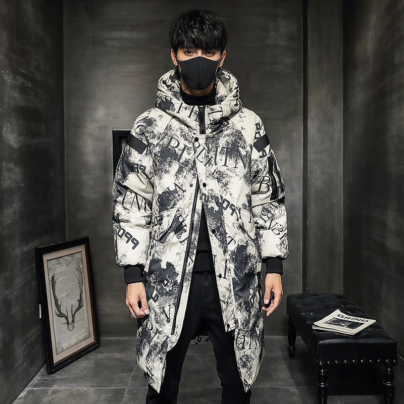 Austin Letter Patches Long Style Padded Coat