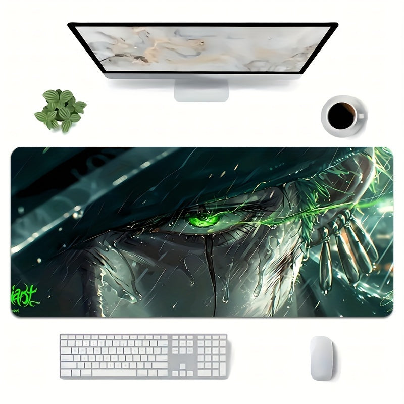 1pc Large Gaming Mouse Pad, Extra-Large Cool Graphic Design, Thick Non-Slip Washable Rubber Desk Mat, Precision Edge Locking, for Gamers and Office Use, Rectangular Shape Lootquake LLC