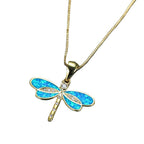 Simulated Opal Dragonfly Ladies' Pendant Necklace Pi-Mart
