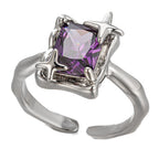 Purple Square Zirconia Ring - SJB-DIAMOND ELITES