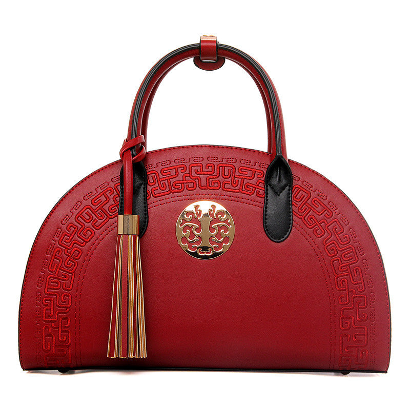Fashion bag autumn and winter new women''s bag popular national style women''s shoulder bag versatile messenger bag soft handle handbag Pi-Mart