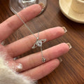 Female With Hearts Zircon Romantic Angel Clavicle Chain Pi-Mart