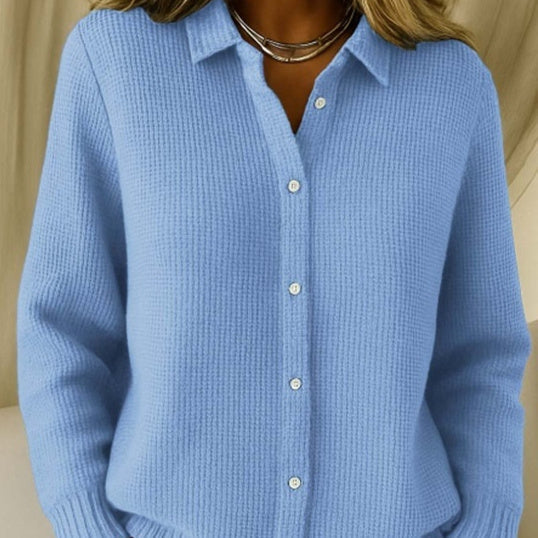 Casual Fashion Button Knitted Lapel Sweater Pi-Mart