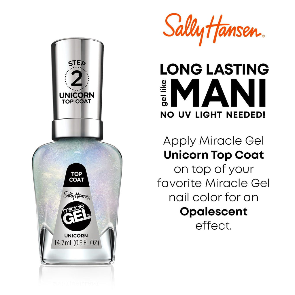 Sally Hansen Miracle Gel Top Coat, Unicorn Top Coat 0.50 fl oz, No UV Lamp Needed EasyOptionXY LLC