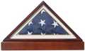 Burial/Funeral Military Shadow Box Case with Pedestal Stand (with Navy White Mat) The Military Gift Store