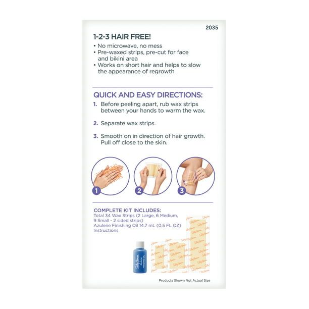 Sally Hansen Hair Remover Wax for Face, Body, and Bikini, Pack of 34 Wax Strips, Salon Quality Results EasyOptionXY LLC