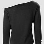 Women's Fashion New Off Shoulder Button Long Sleeved Casual Top T-shirt - SJB-DIAMOND ELITES
