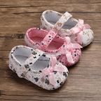 Sweet Princess White Floral Baby Girls Cotton Crib Shoes Soft Sole Anti-slip Elegant Design Shoes For Baby Girls Stevvex