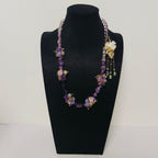 Handmade Premium Crystal Necklace |  Artisan Woven Jewelry with Alloy Accents  | Elegant Sparkling Statement Necklace for Women (MAC345)