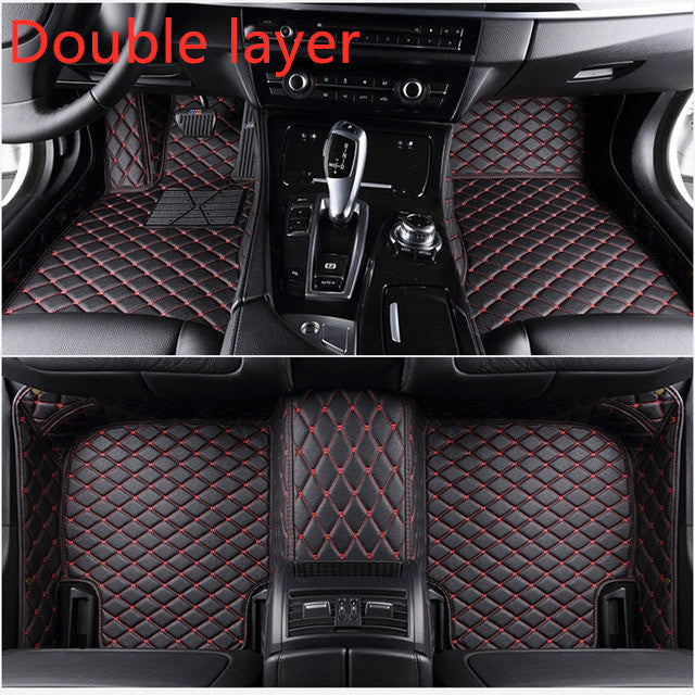 Fully Surrounded Car Leather Floor Mat Pad All Weather Protection Pi-Mart