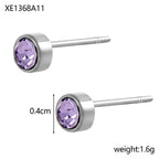 Stainless Steel Gold-plated Birthday Stone Constellation Diamond Bone Nail Pi-Mart