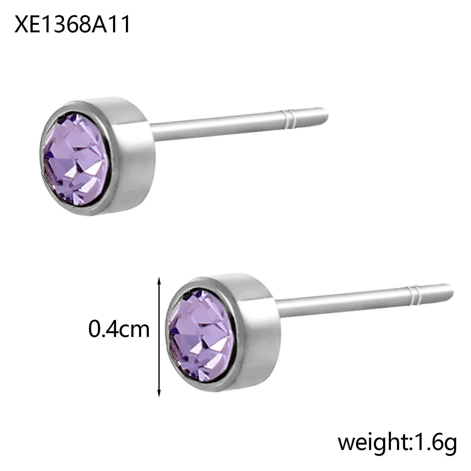 Stainless Steel Gold-plated Birthday Stone Constellation Diamond Bone Nail Pi-Mart