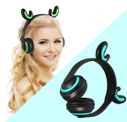 Interesting New Kids Headphones Wireless Bluetooth In Cat Ears Headphones Style With Noise Reduction Live Breathing Lights Glare and LED Lights - SJB-DIAMOND ELITES