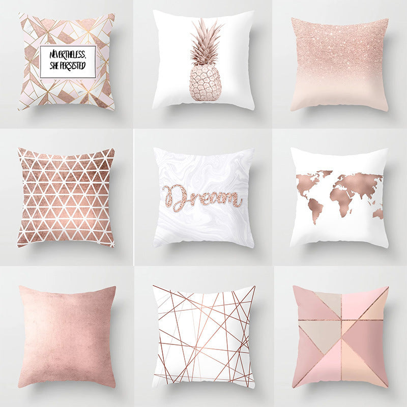 Pink sofa cushion cushion pillowcase Pi-Mart