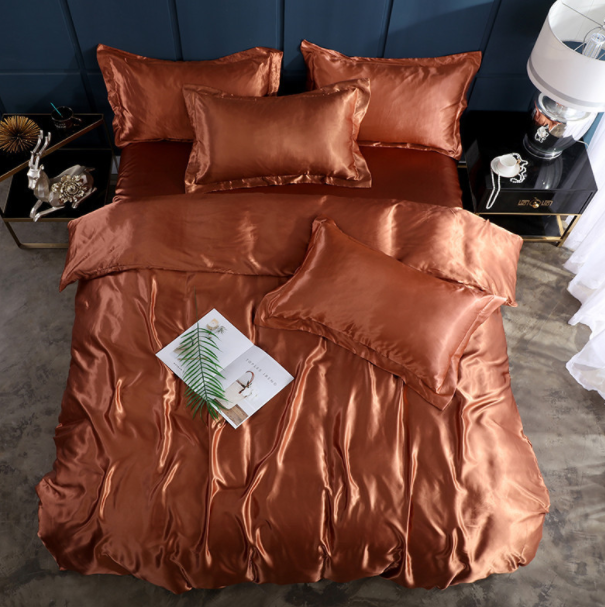Bed Sheet Quilt Cover Naked Sleep Cool Silk Single Three Piece Set Pi-Mart