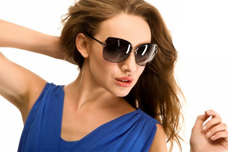 Luxury Polarized Ladies Woman Gradient Round Oversized Modern Sunglasses Brand oculos lunette de soleil femme - SJB-DIAMOND ELITES