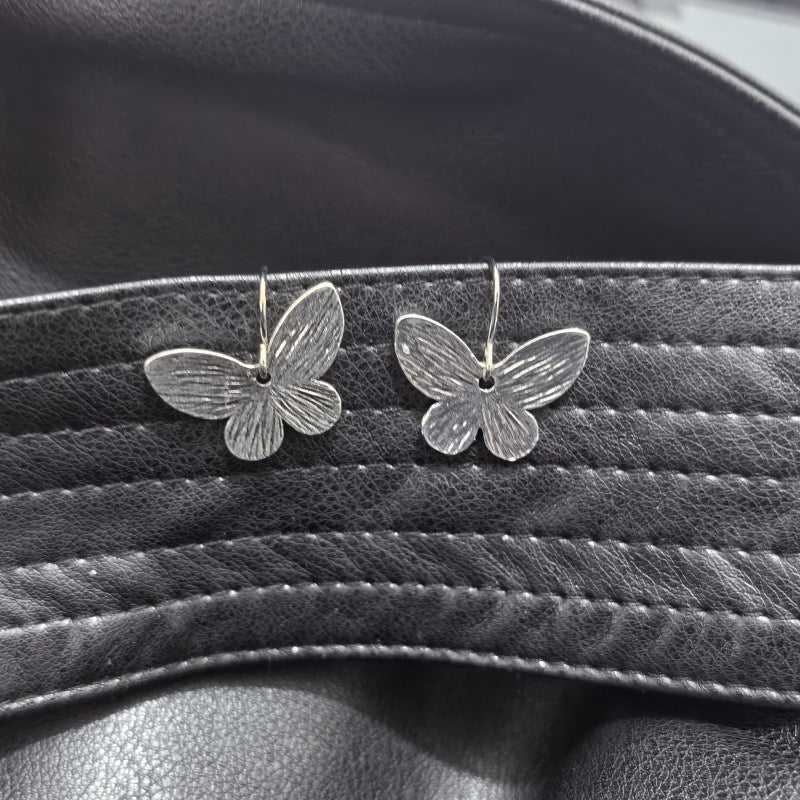 Silver Butterfly Earrings For Women Pi-Mart