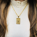 Gold Geo Floral Necklace Pi-Mart
