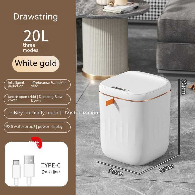 Smart Trash Can With Lid For Bedroom And Living Room Kitchen Storage Box Trash Can Induction Small Car Box Automatic Smart Dustbin Smart Trash Bin Pi-Mart