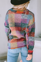 Multicolor Brushed Checked Western Buttoned Jacket Lootquake LLC