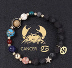 Natural Volcanic Rock Twelve Constellations Bracelets Fashion European And American Style