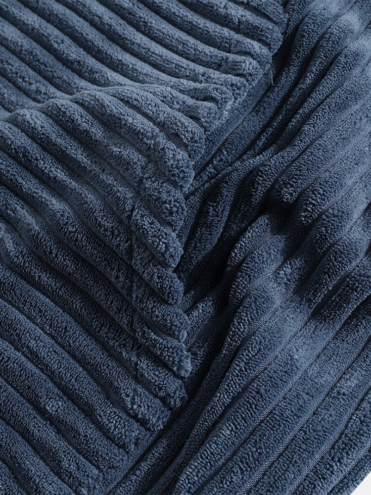 Corduroy Long Sleeve Solid Drop Shoulder Hoodie