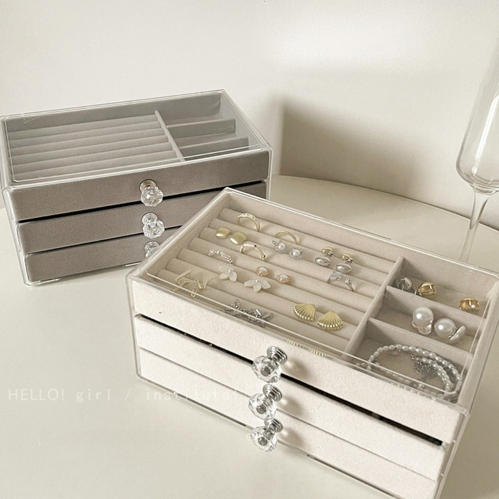 Multi-layer anti-oxidation jewelry box, earrings necklace bracelet jewelry storage box large capacity - SJB-DIAMOND ELITES