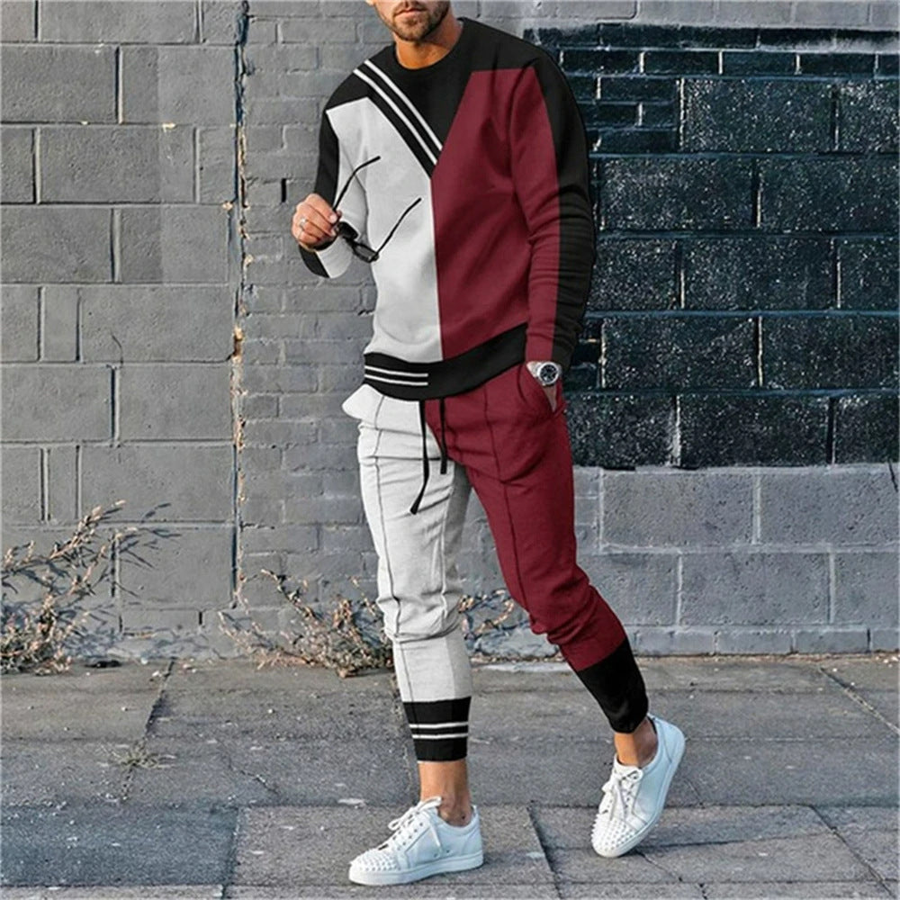 Men's 3D Digital Printing Loose Casual Long Sleeves Trousers Suit Lootquake LLC