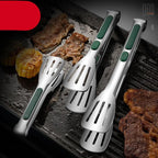 7/9/12inch 304 Stainless Steel Food Clip BBQ Grill Steak Food Clip Silicone Non-slip Handle BBQ Tong Party BBQ Accessories Stainless Steel Metal Food Tongs Multi-functional Cooking Tongs for Food Grill BBQ Stevvex