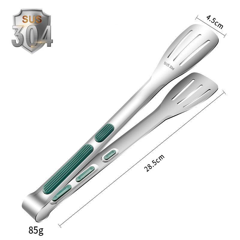 7/9/12inch 304 Stainless Steel Food Clip BBQ Grill Steak Food Clip Silicone Non-slip Handle BBQ Tong Party BBQ Accessories Stainless Steel Metal Food Tongs Multi-functional Cooking Tongs for Food Grill BBQ Stevvex