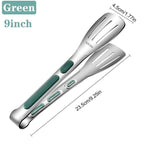 7/9/12inch 304 Stainless Steel Kitchen Tongs BBQ Clamp Grill Cooking Clamp Silicone Food Tong Kitchen Accessories Food Tong BBQ Grill Steak BBQ Clip Cooking Tools Stainless Steel Convenient Non-Stick Barbecue Tong Stevvex