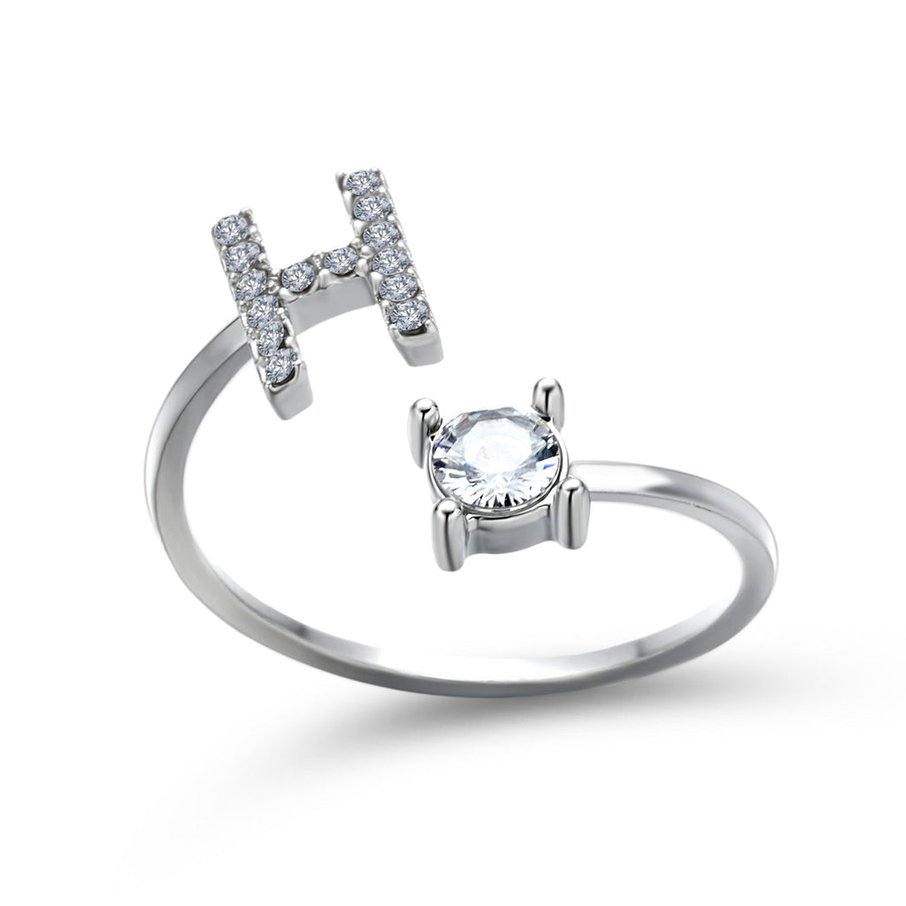 Adjustable 26 Initial Letter Ring Fashion Jewelry For Women Simple Elegant Jewelry Pi-Mart
