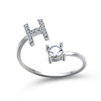 Adjustable 26 Initial Letter Ring Fashion Jewelry For Women Simple Elegant Jewelry Pi-Mart