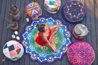Polygon Printing Tassel Round Bath Towel Yoga Mat Pi-Mart