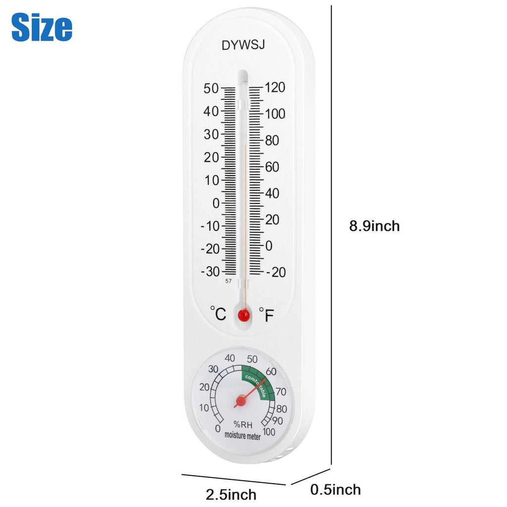3PCS Wall Thermometer Indoor Outdoor Mount Garden Greenhouse Home Humidity Meter