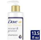 Dove Nourishing Shampoo; Rescue & Protect Sulfate-Free for Split Ends and Damaged Hair; 13.5 oz