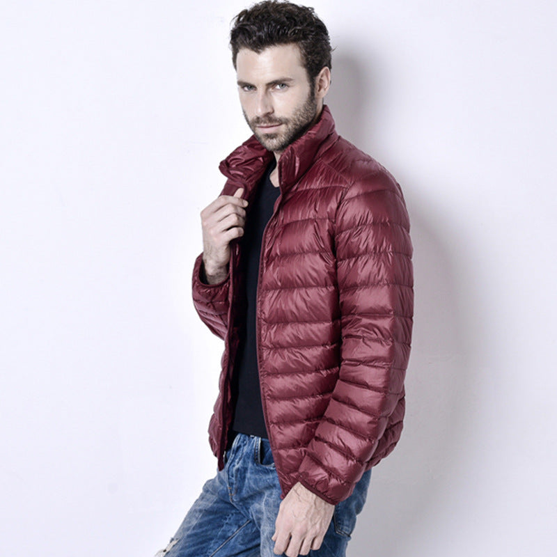 Men's light down jacket men's stand collar winter jacket XL men's men's
